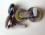 Dichroic Glass and Sterling Silver earrings by Vicky Jousan