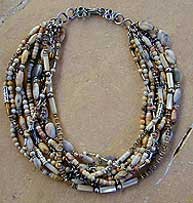 Crazylace agate, pearls, Austrian cyrstal, handmade sterling silver chains necklace by Vicky Jousan