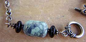 Sterling silver Variscite and Black Onyx Pendulum Bracelet